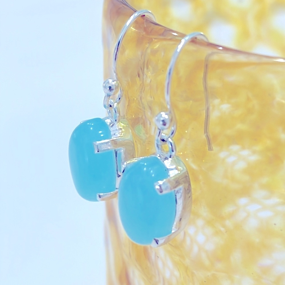 Chalcedony 14KWG Plated Earrings - Picture 1 of 6